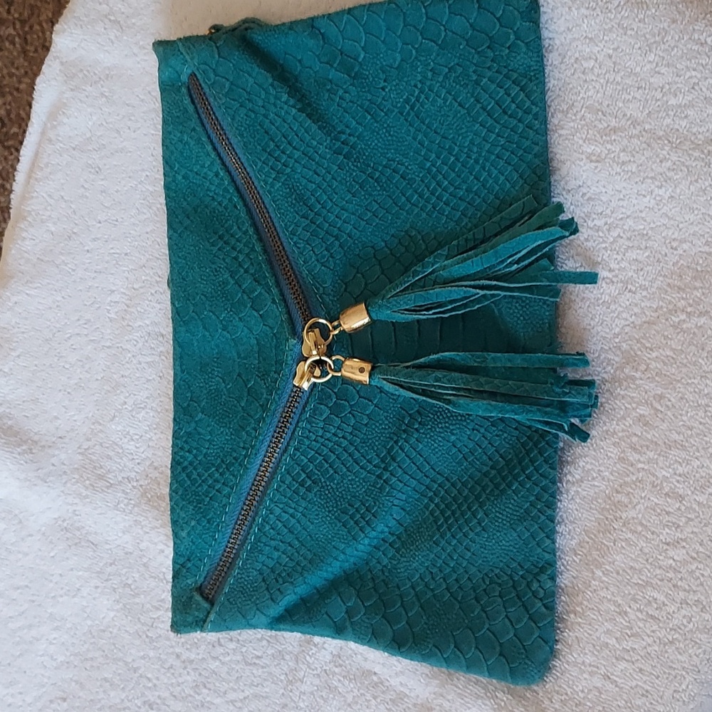 Embossed Italian leather crossbody bag